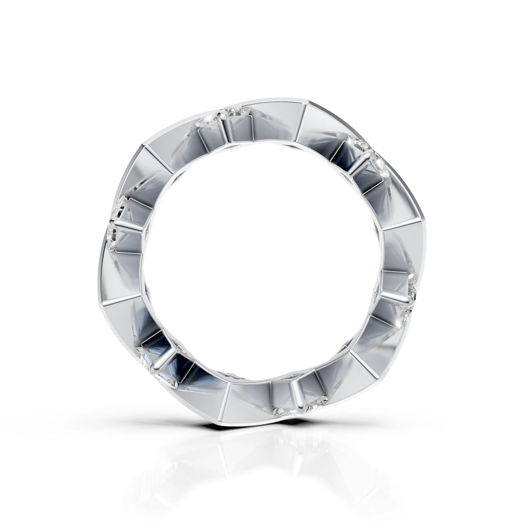 Princess Cut Diamond Geometric Eternity Ring
