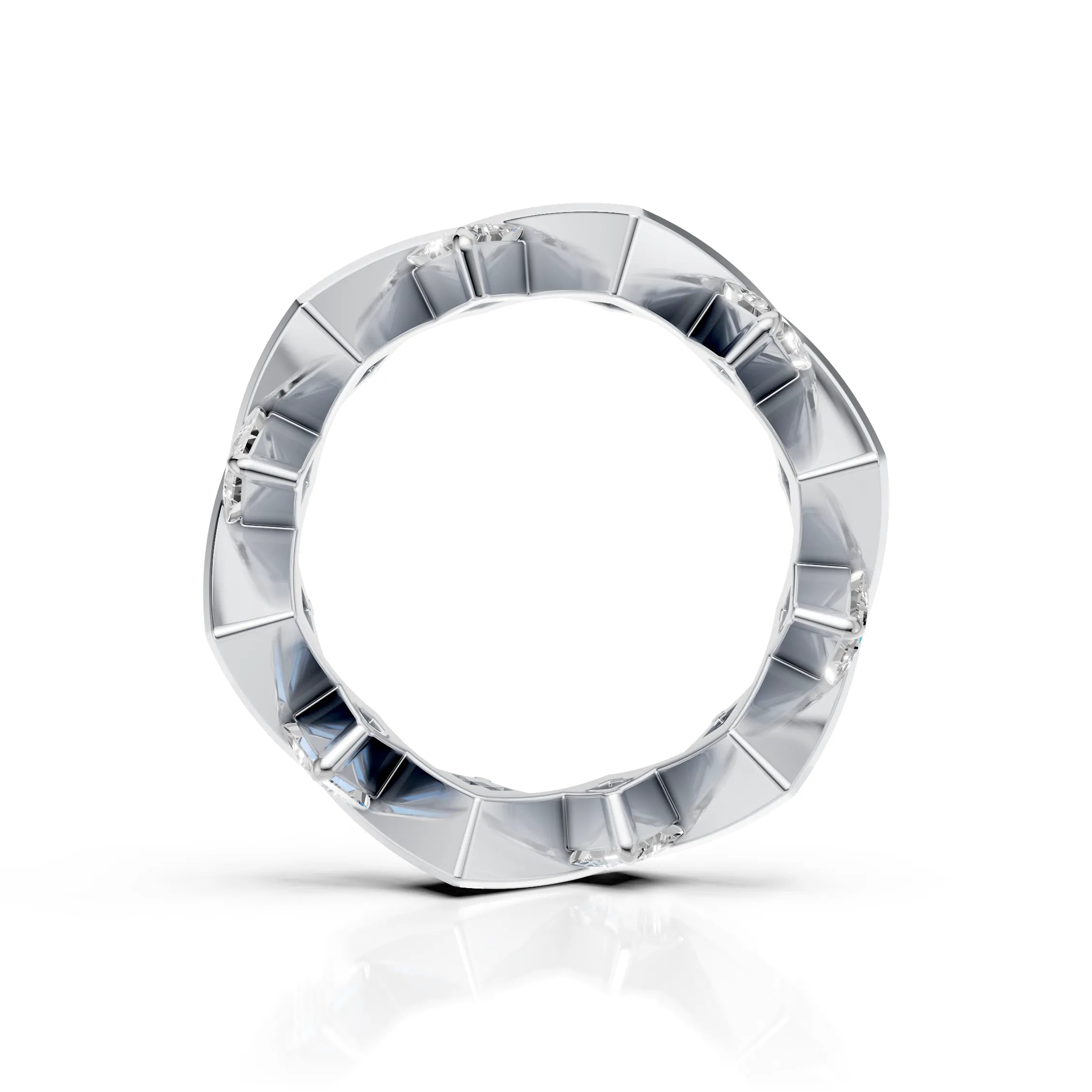 Princess Cut Diamond Geometric Eternity Ring