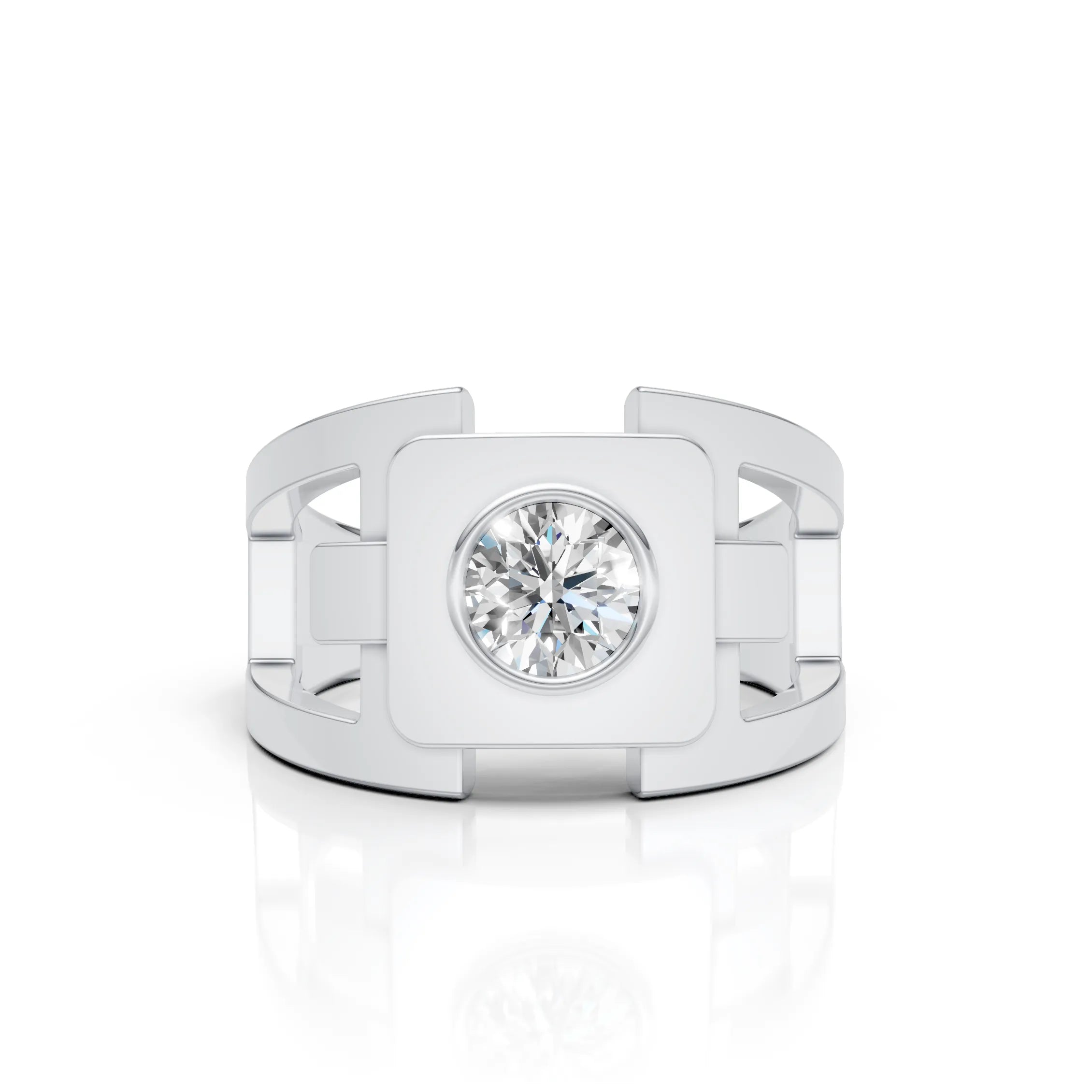 Modern Orbit Solitaire Men's Ring