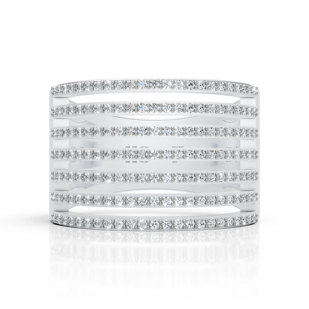 Luxury Multi-Row Diamond Band Ring