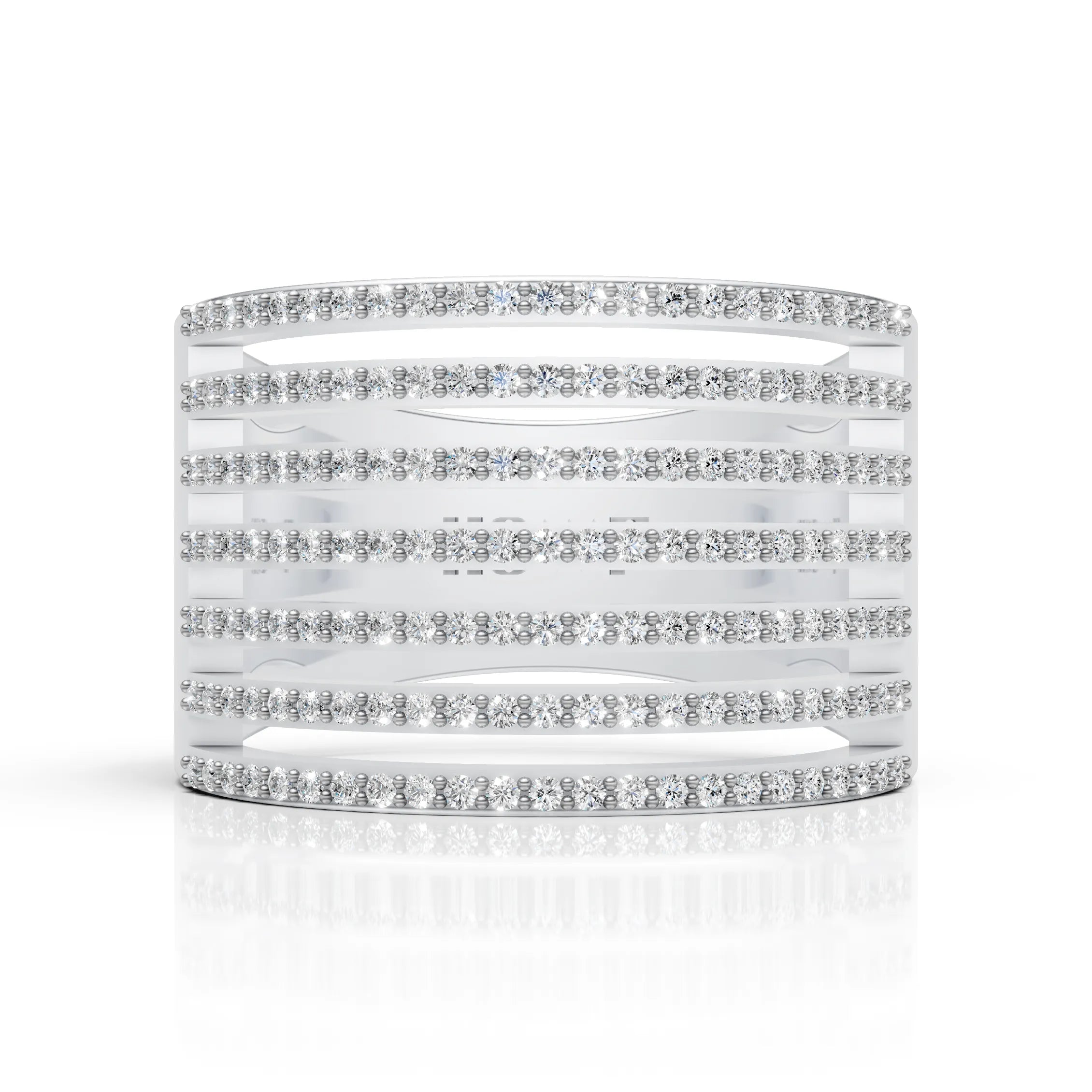 Luxury Multi-Row Diamond Band Ring