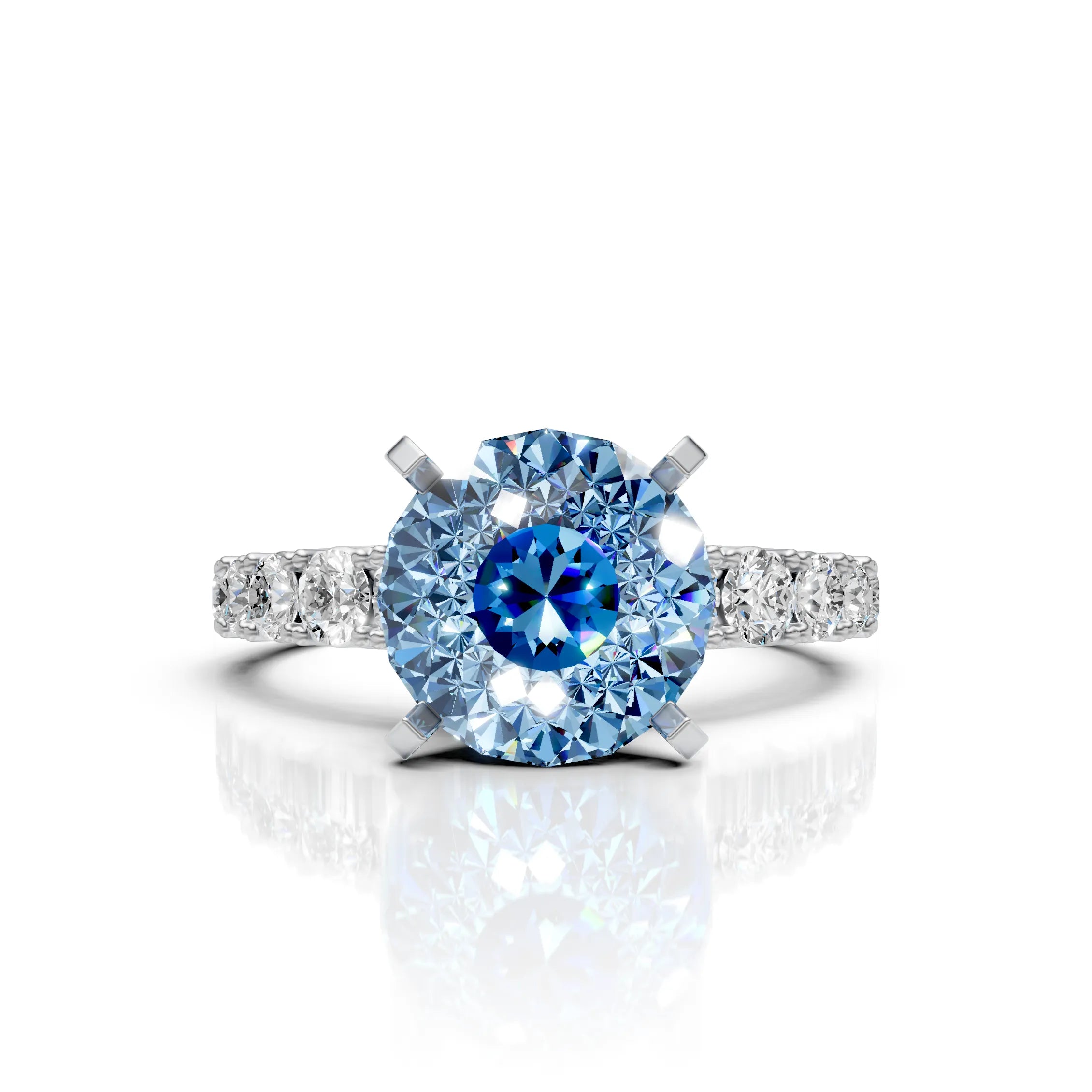 Oval Blue Sapphire Ring with