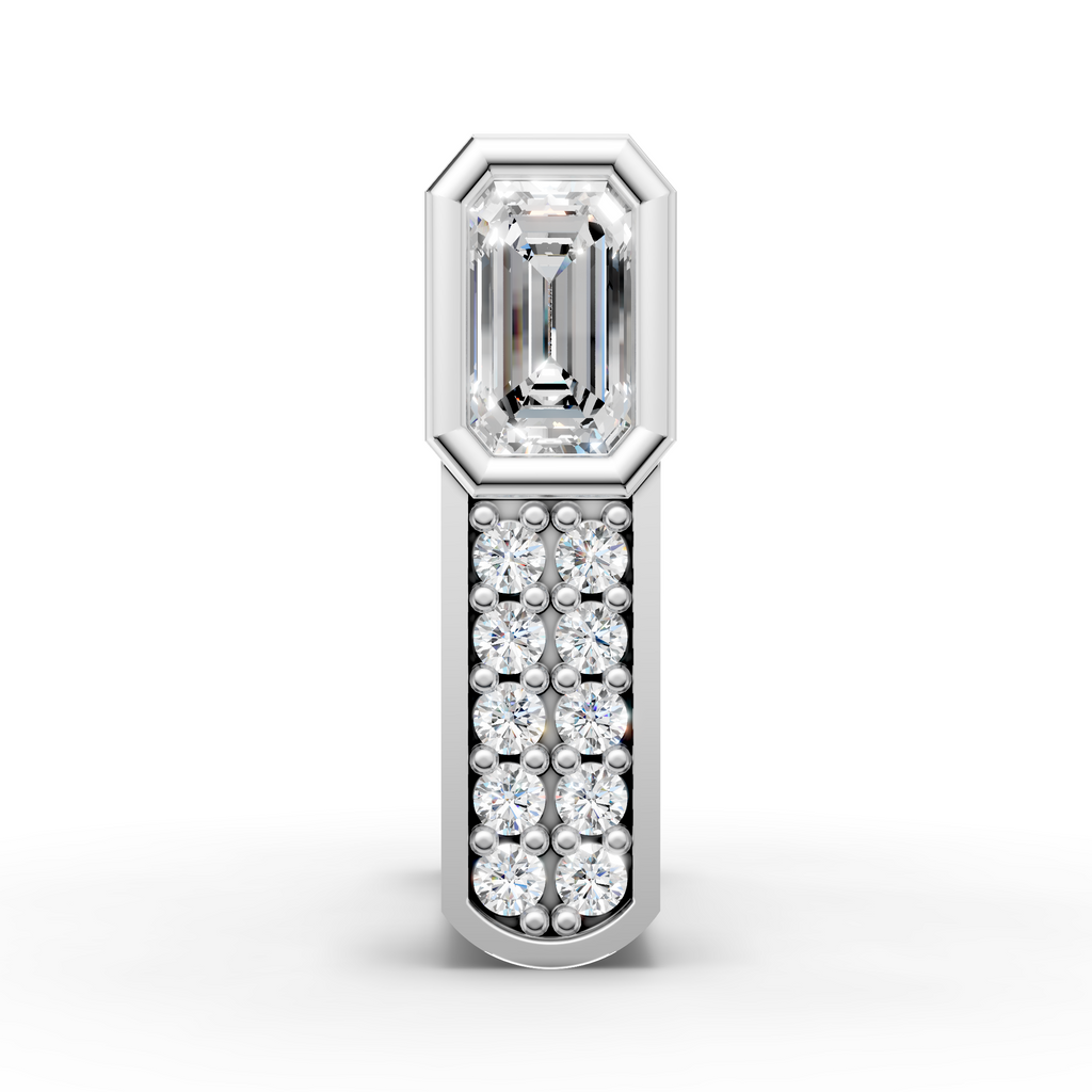 Emerald Cut Bali Earring (1 PC)