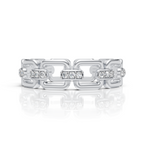 Luxury Diamond Link Chain Ring