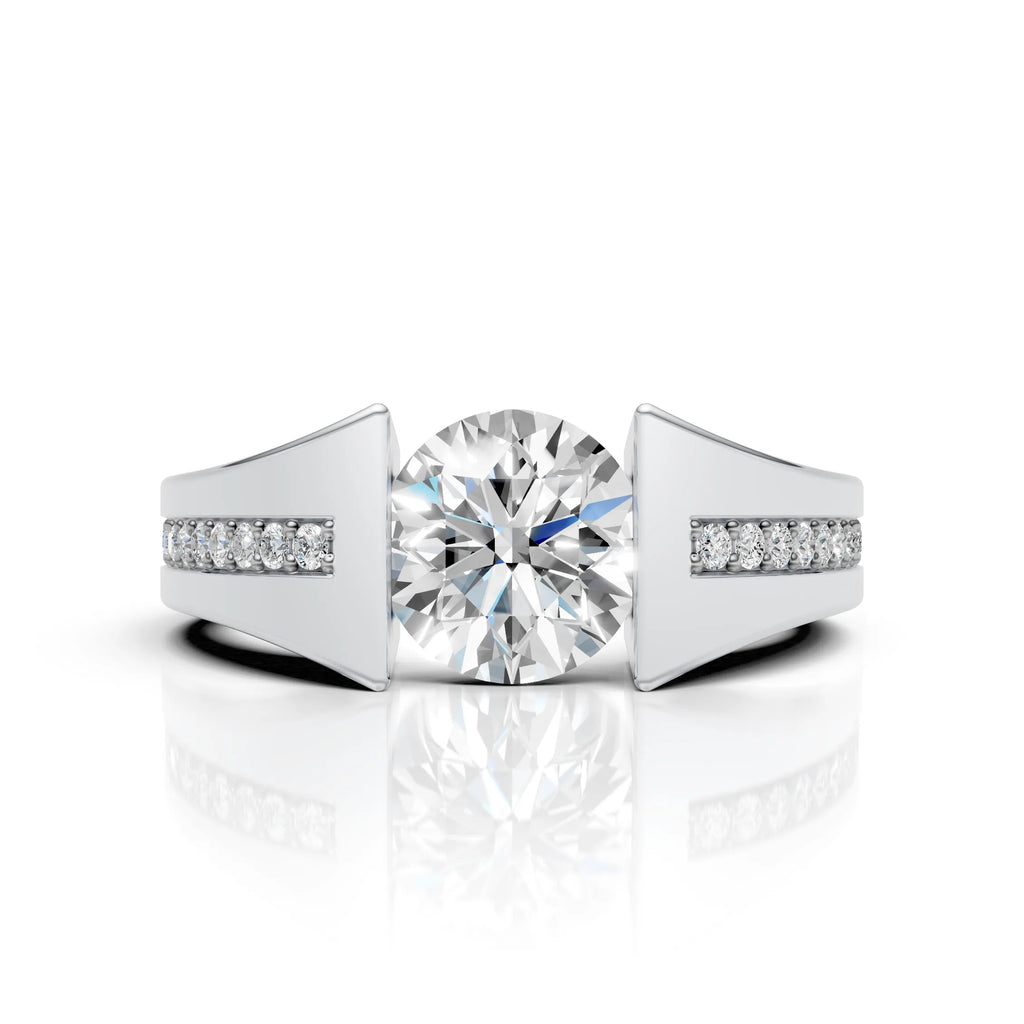 Modern Floating Diamond Solitaire Ring