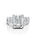 Emerald-Cut Ring with Baguette Accents