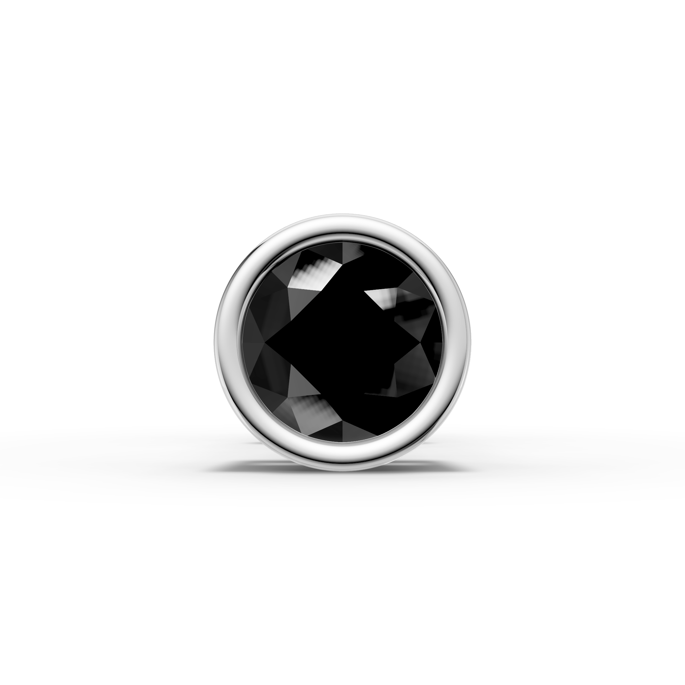 Round Black Bezel Stud ( 1 PC)