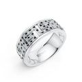 Iced Geometric Pattern Band Ring