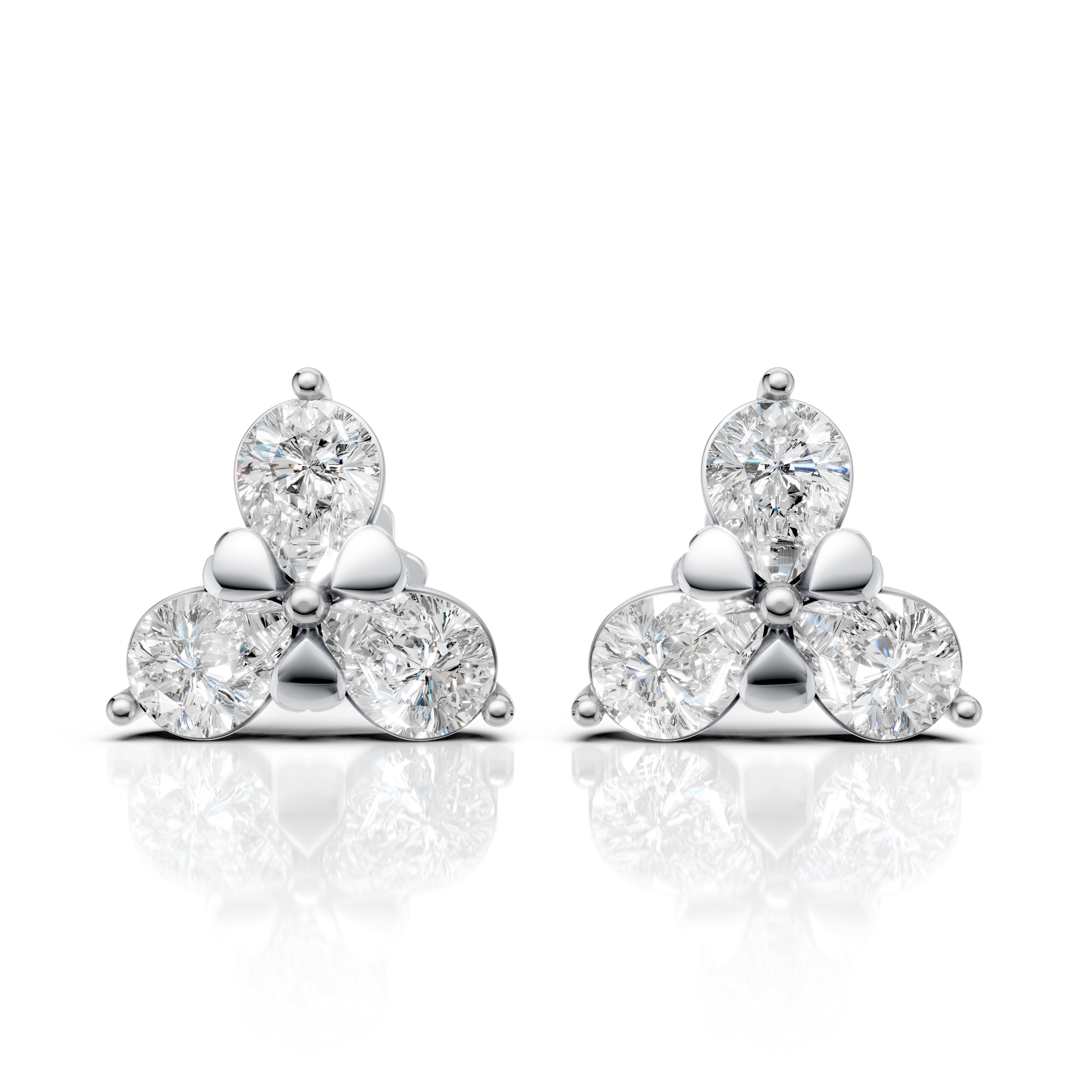 Pear Cut Floral Earrings (1 Pair)