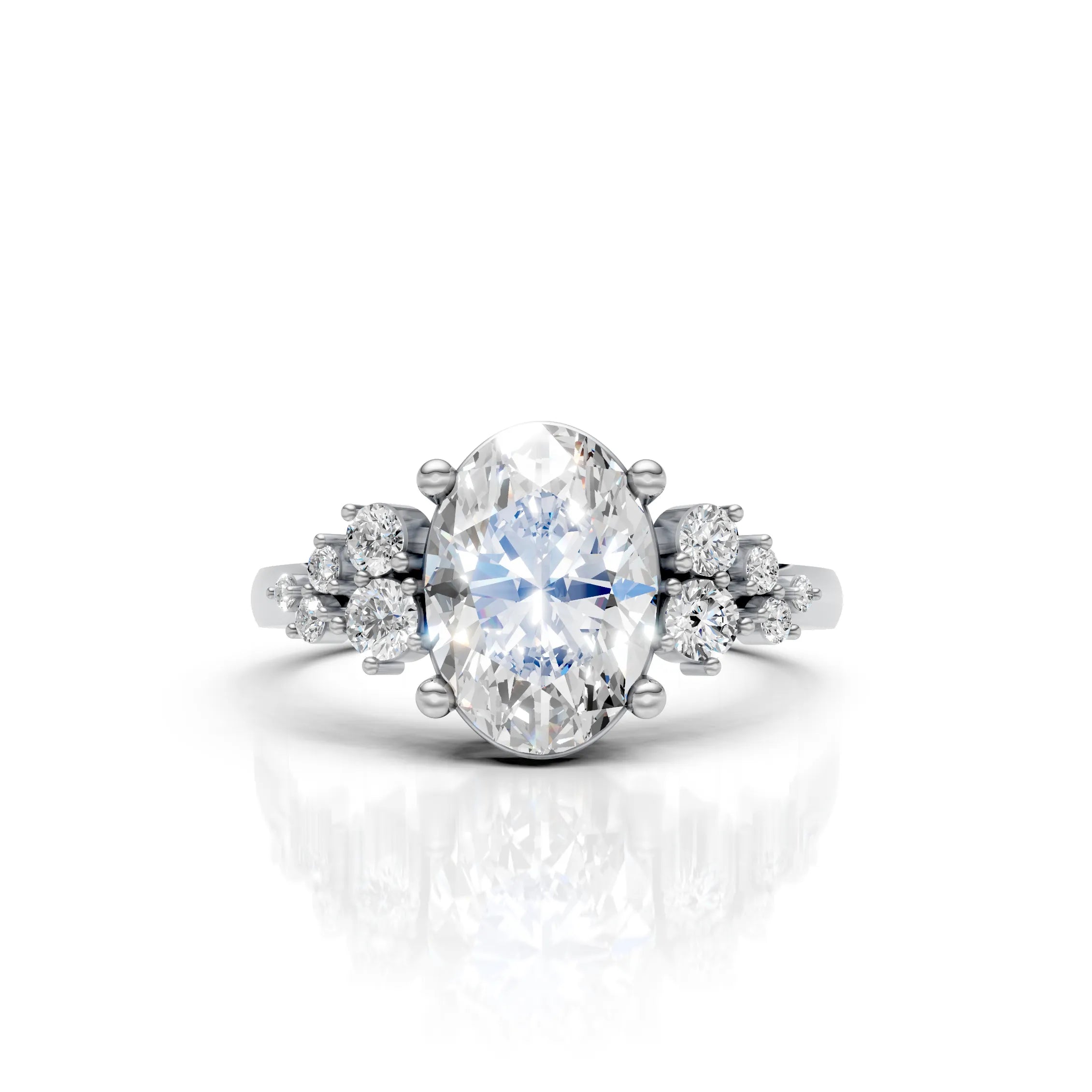 Oval Cluster Ring