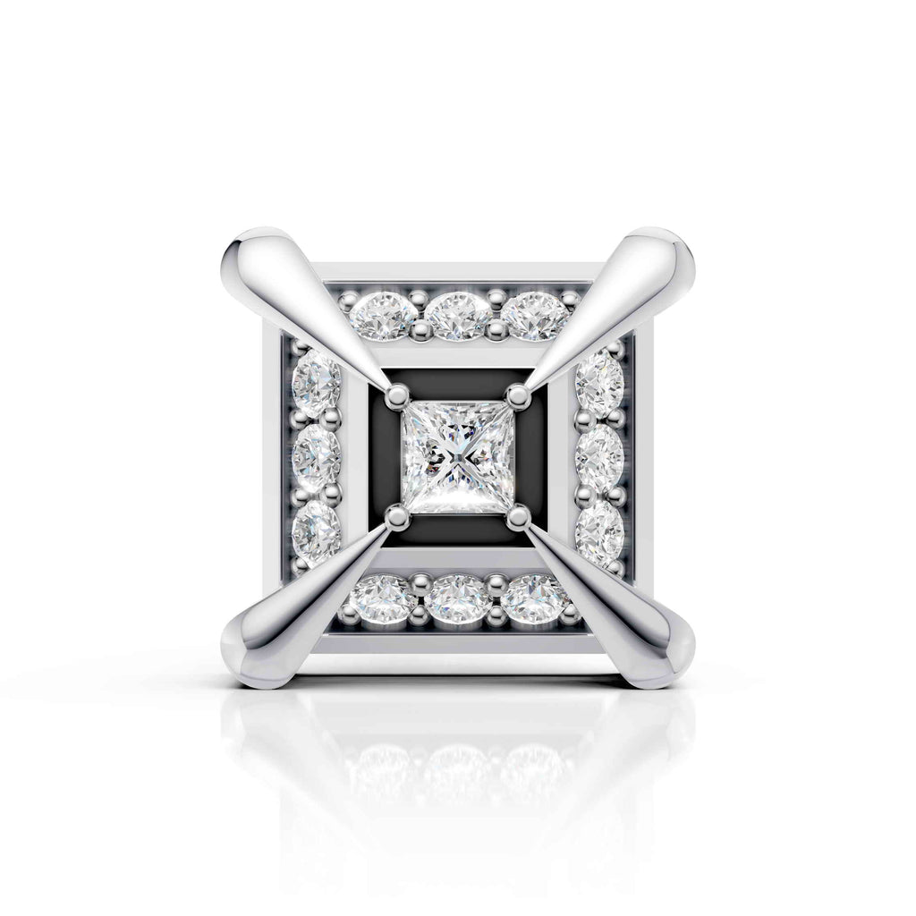 Princess Cut Diamond Frame Stud (1 PC)