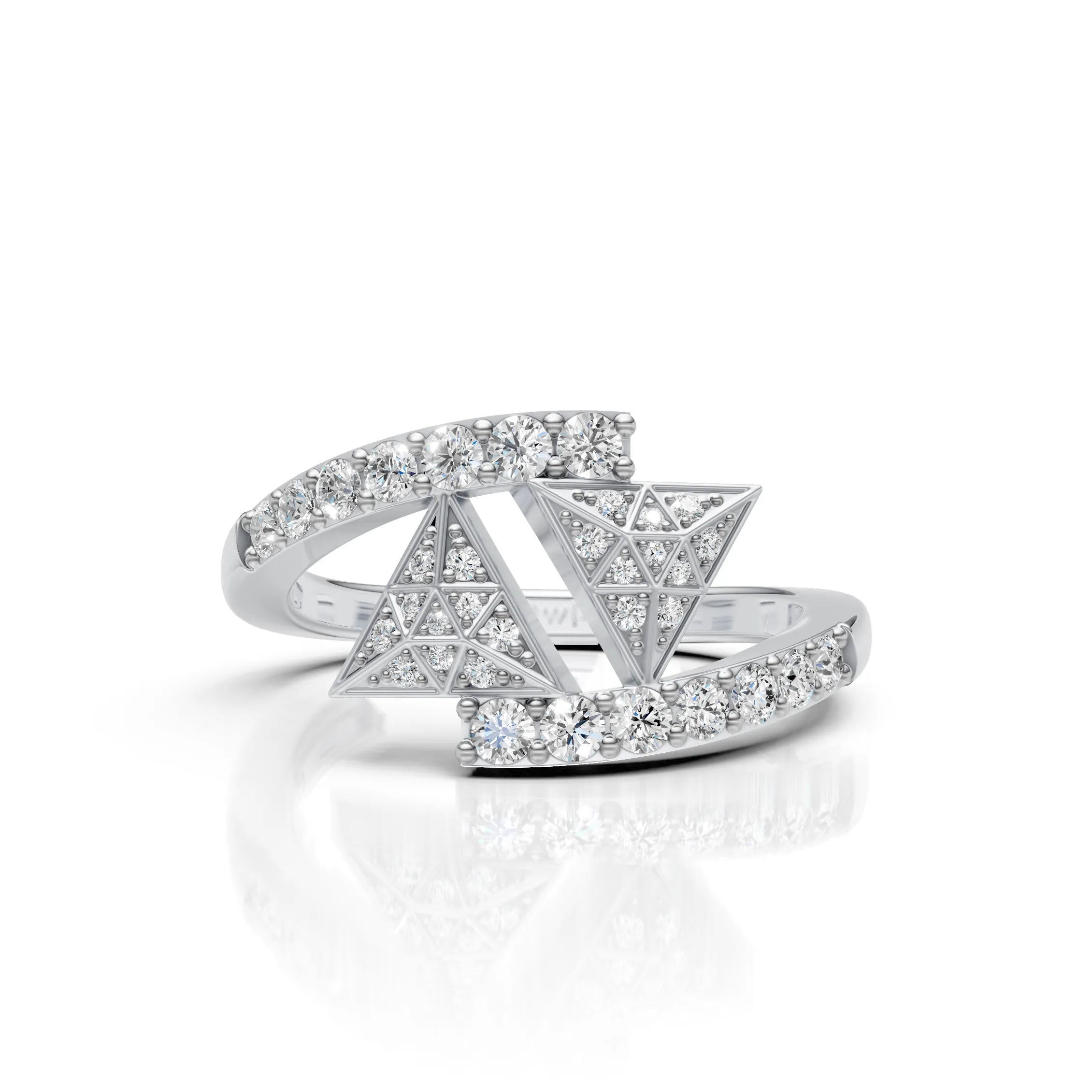 Geometric Diamond Open Wrap Ring