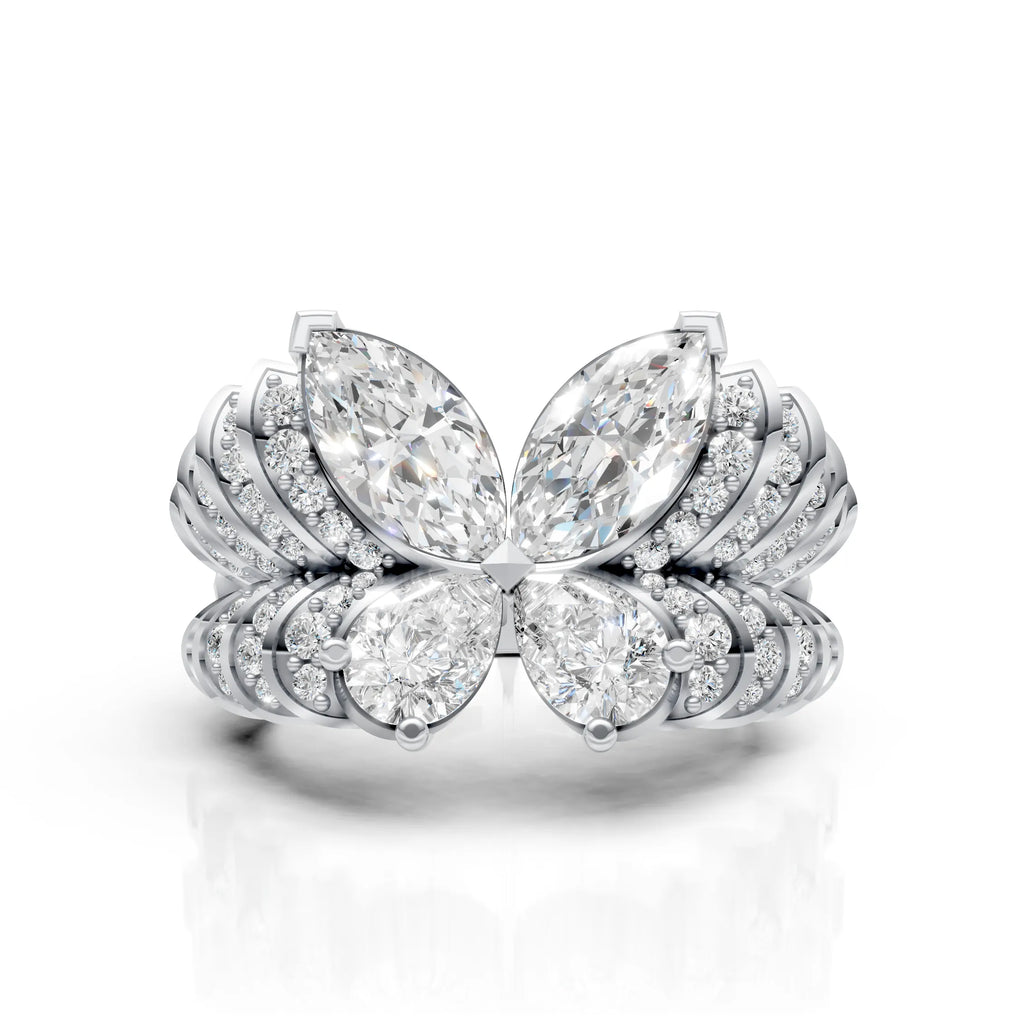 Royal Butterfly Marquise Halo Ring
