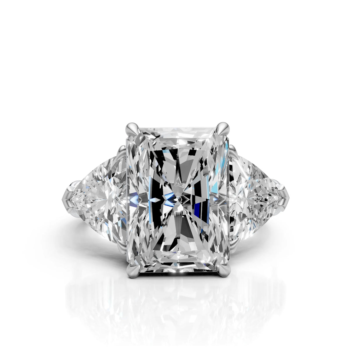 Emerald Three Stone Diamond Ring