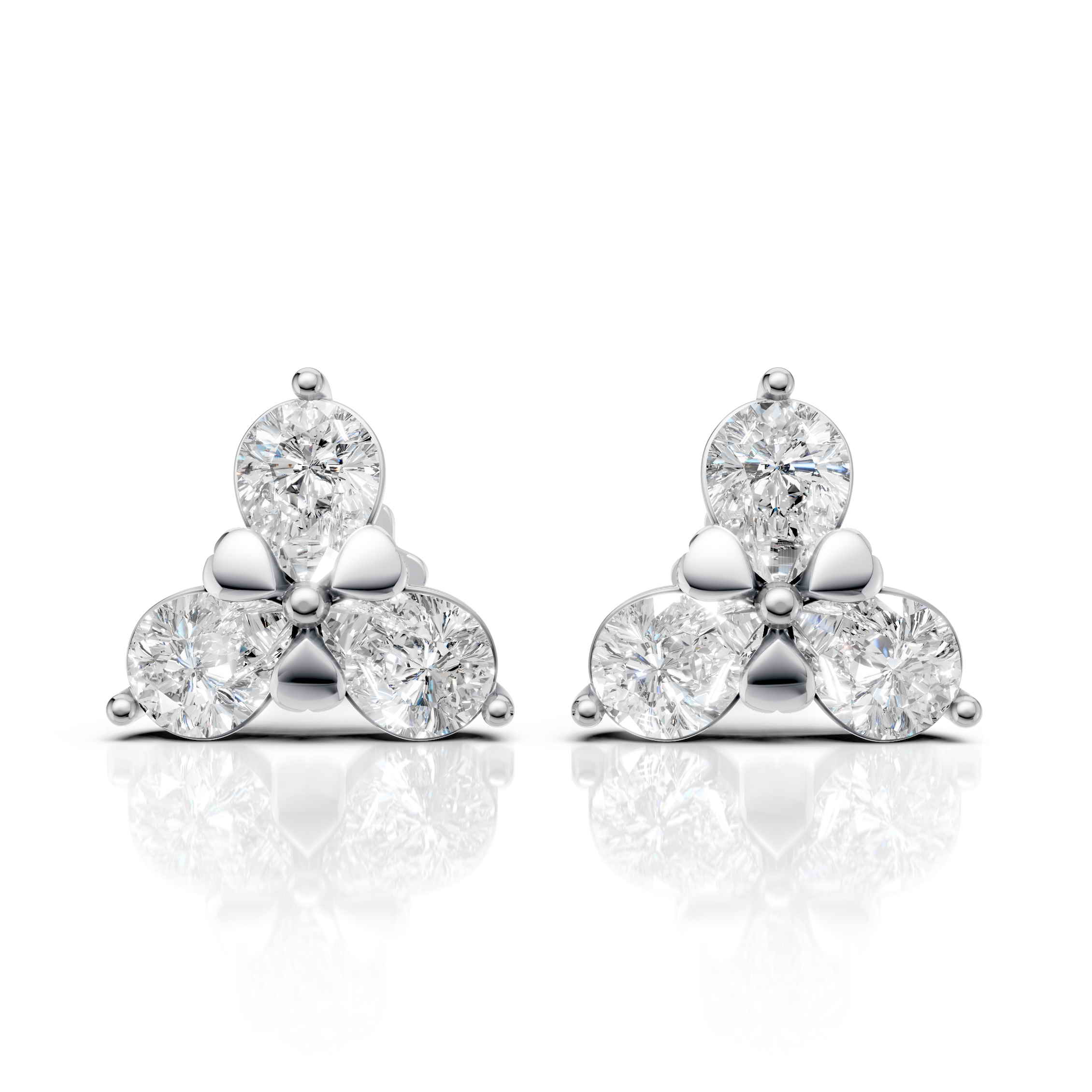 Pear Cut Floral Earrings (1 Pair)