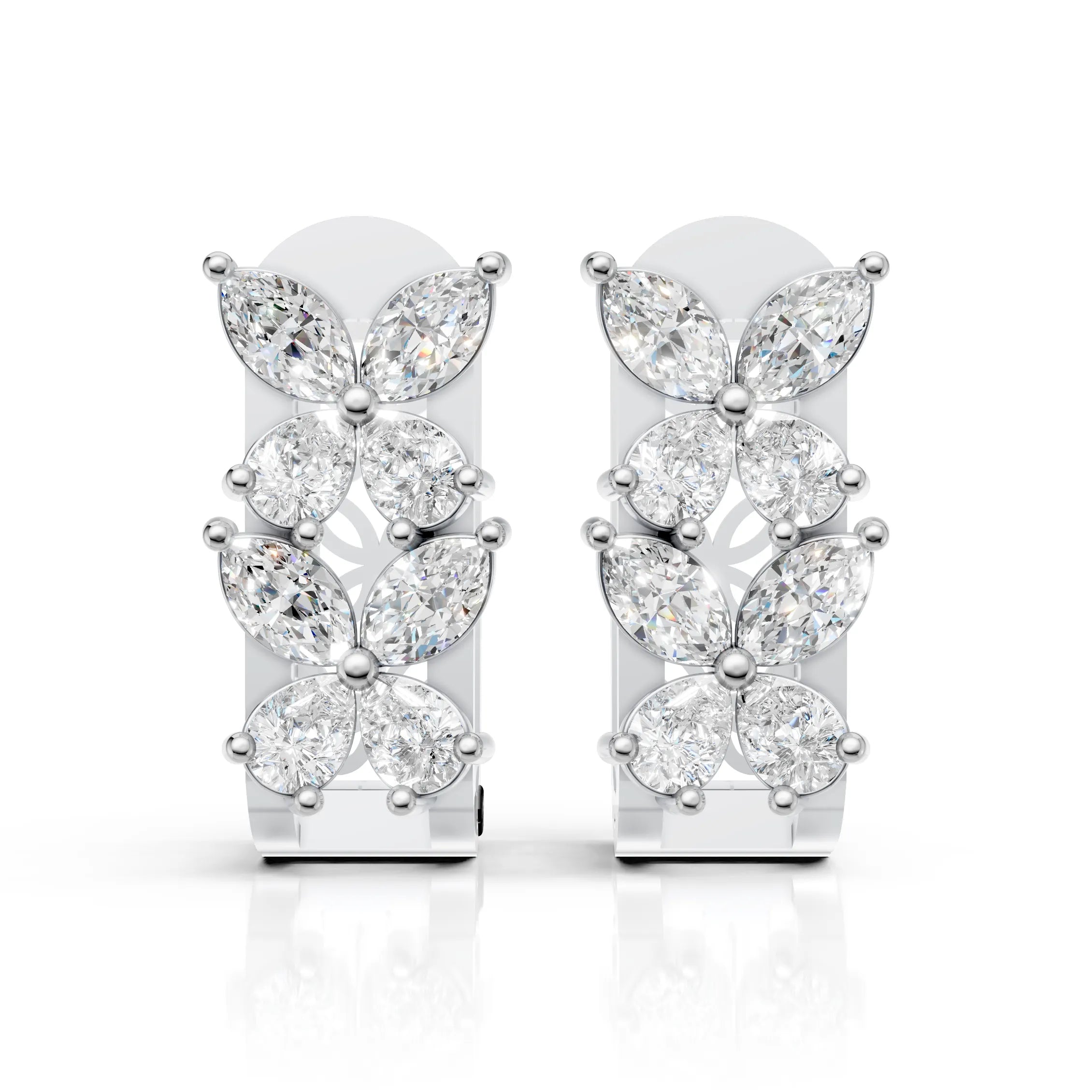 Diamond Blossom Hoops (1 Pair)