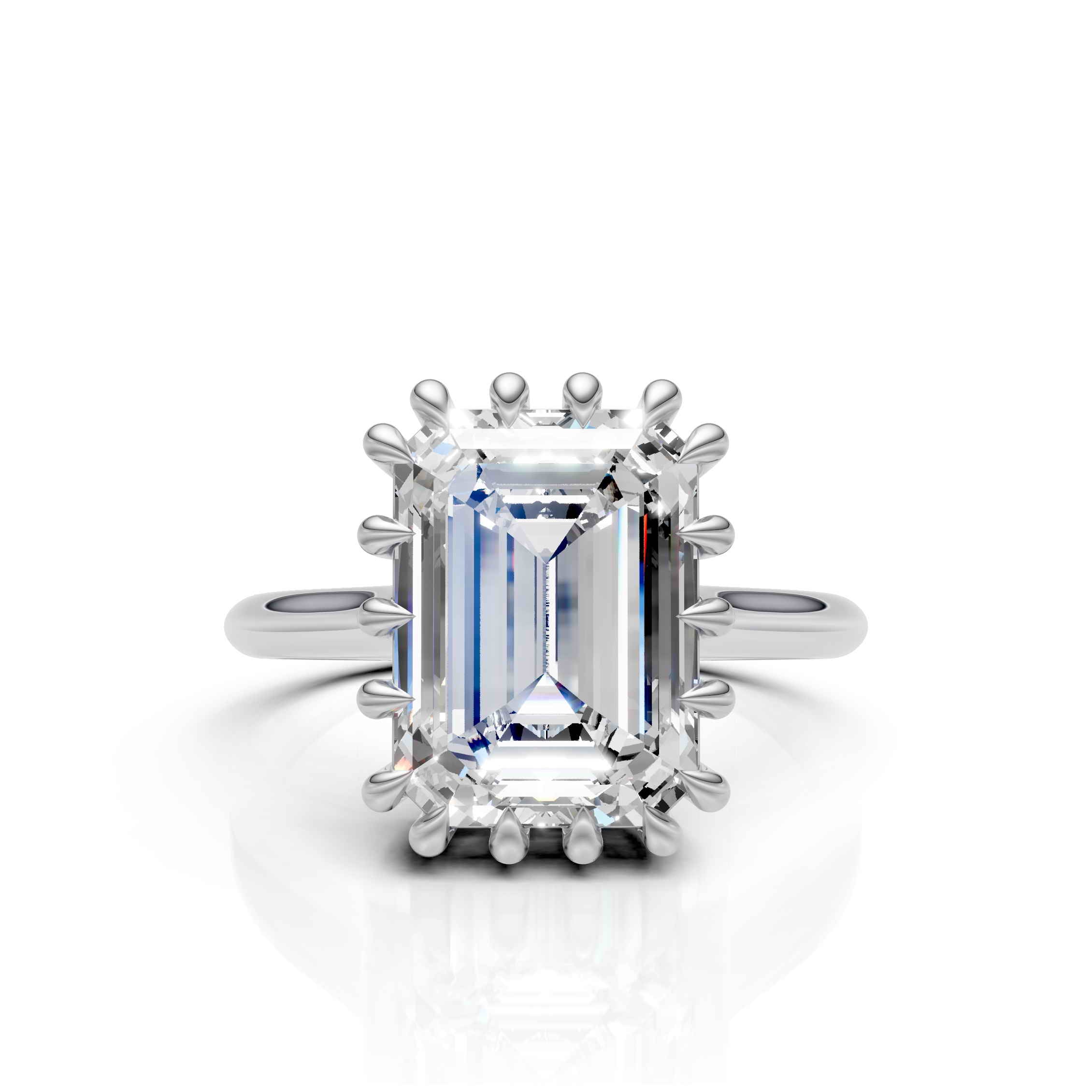 Luxury Emerald Cut Solitaire Diamond Ring