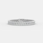 10MM 925 Silver White Cuban Bracelet With Moissanite Diamond