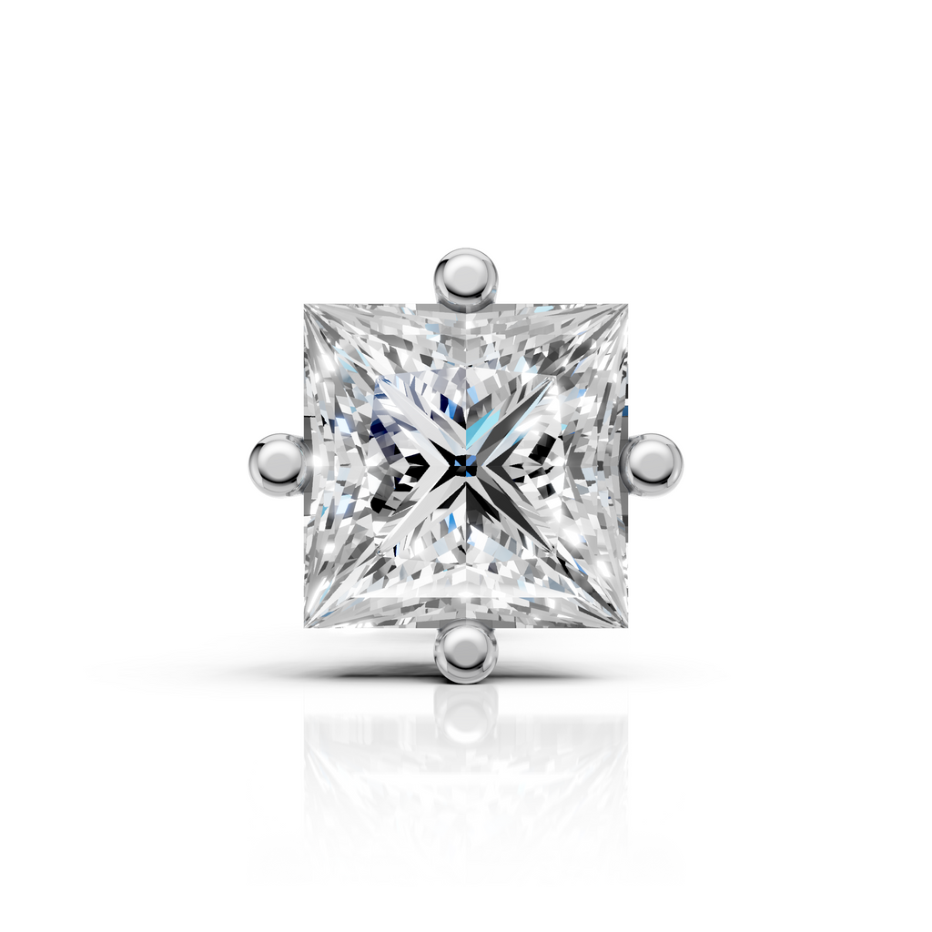 Princess Cut Solitaire Stud