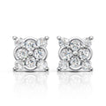 Classic Square Halo Diamond Earrings (1 Pair)