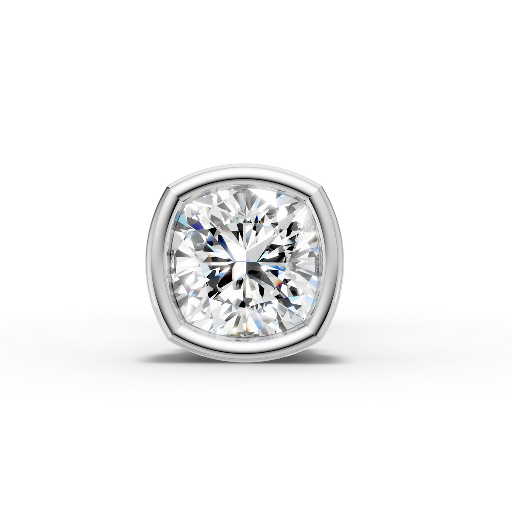 Cushion Square Shaped Bezel Setting Earring ( 1 PC)
