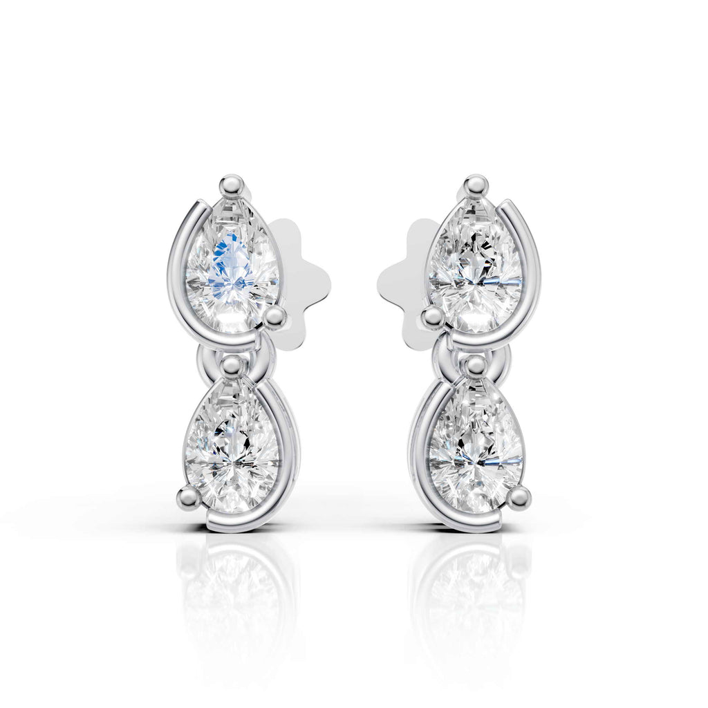 Pear Diamond Drop Earrings (1 Pair)