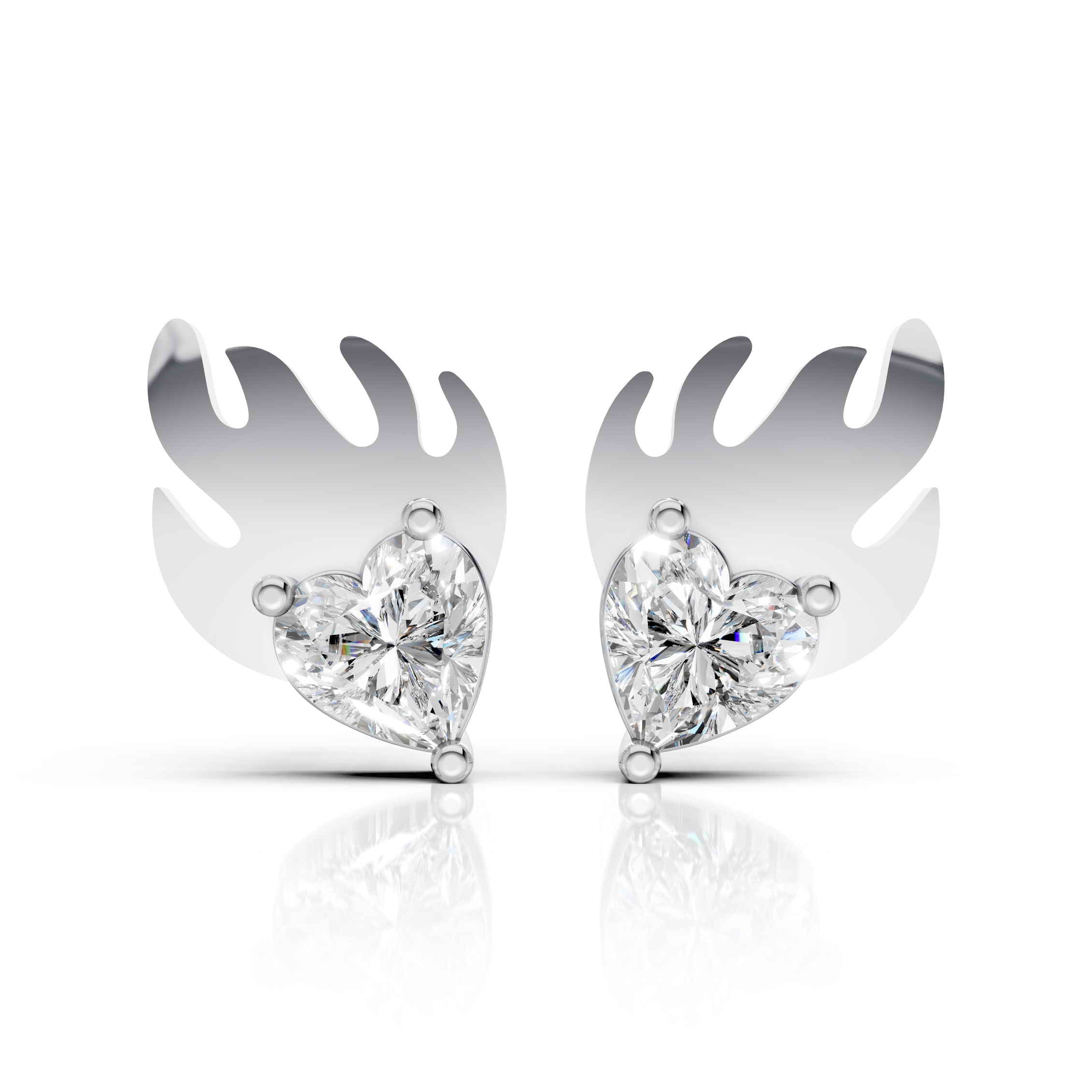 Flame Heart Earrings (1 Pair)