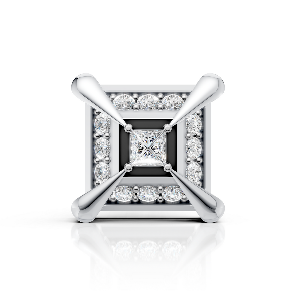 Princess Cut Diamond Frame Stud (1 PC)