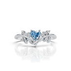 Blue Heart Leaf Ring