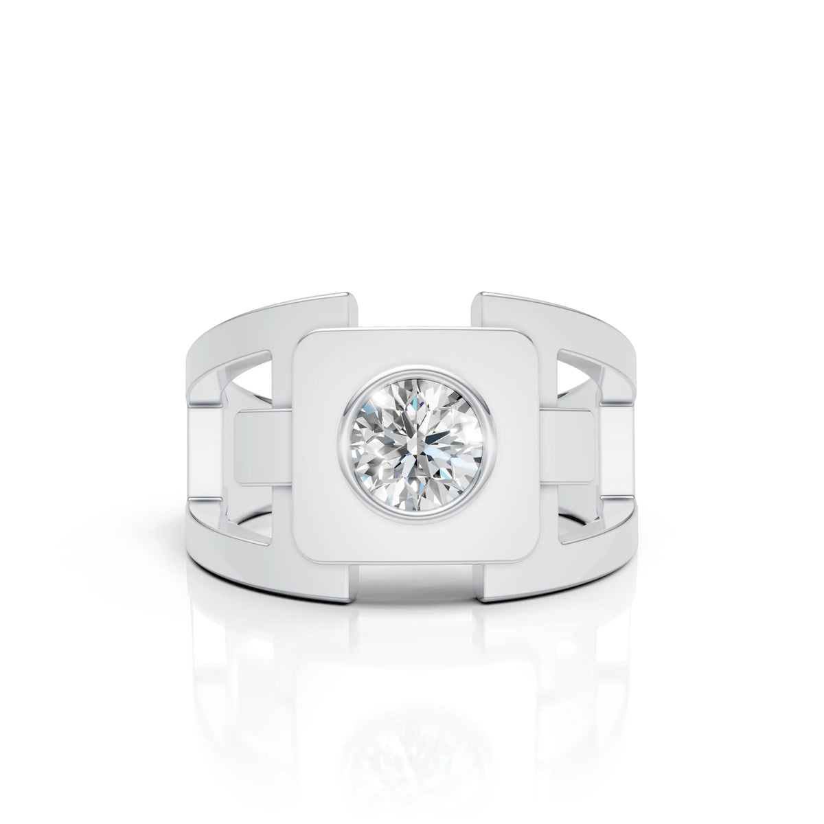 Modern Orbit Solitaire Men's Ring