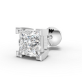 Princess Shaped Square Prong Setting Earring ( 1 PC )
