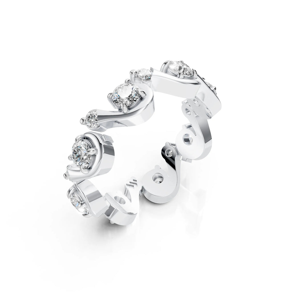 Diamond Swirl Eternity Band Ring