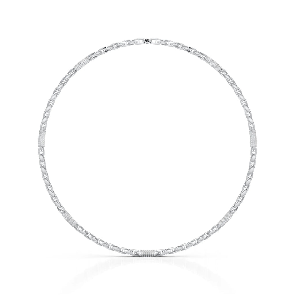 Diamond Station Chevron Link Chain