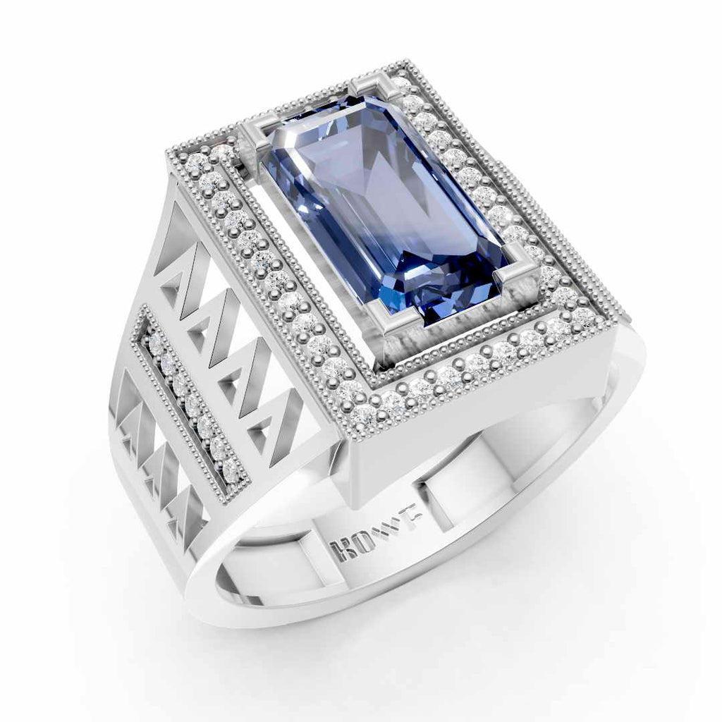 Men's Royal CZ Blue Sapphire Ring