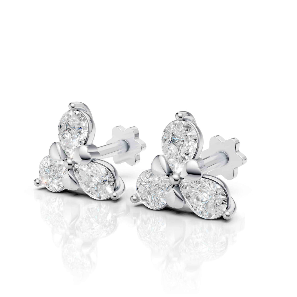 Pear Cut Floral Earrings (1 Pair)