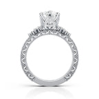 Marquise Solitaire Diamond Ring with Milgrain Band