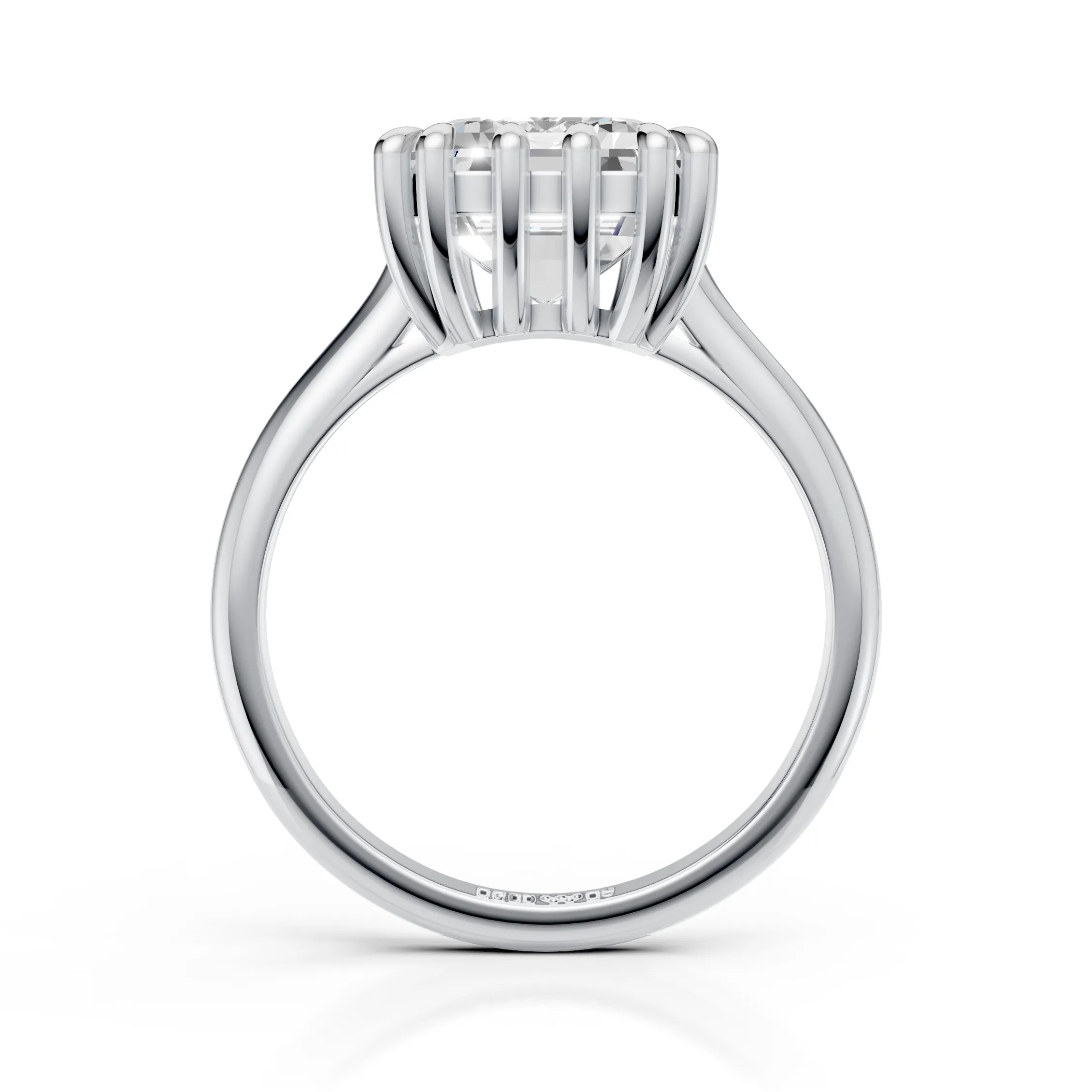 Crown Setting Emerald Solitaire Ring