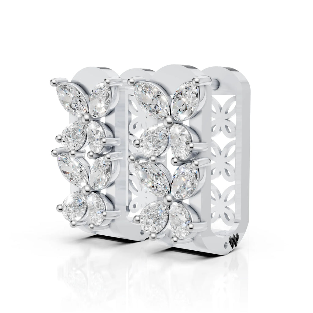 Diamond Blossom Hoops (1 Pair)