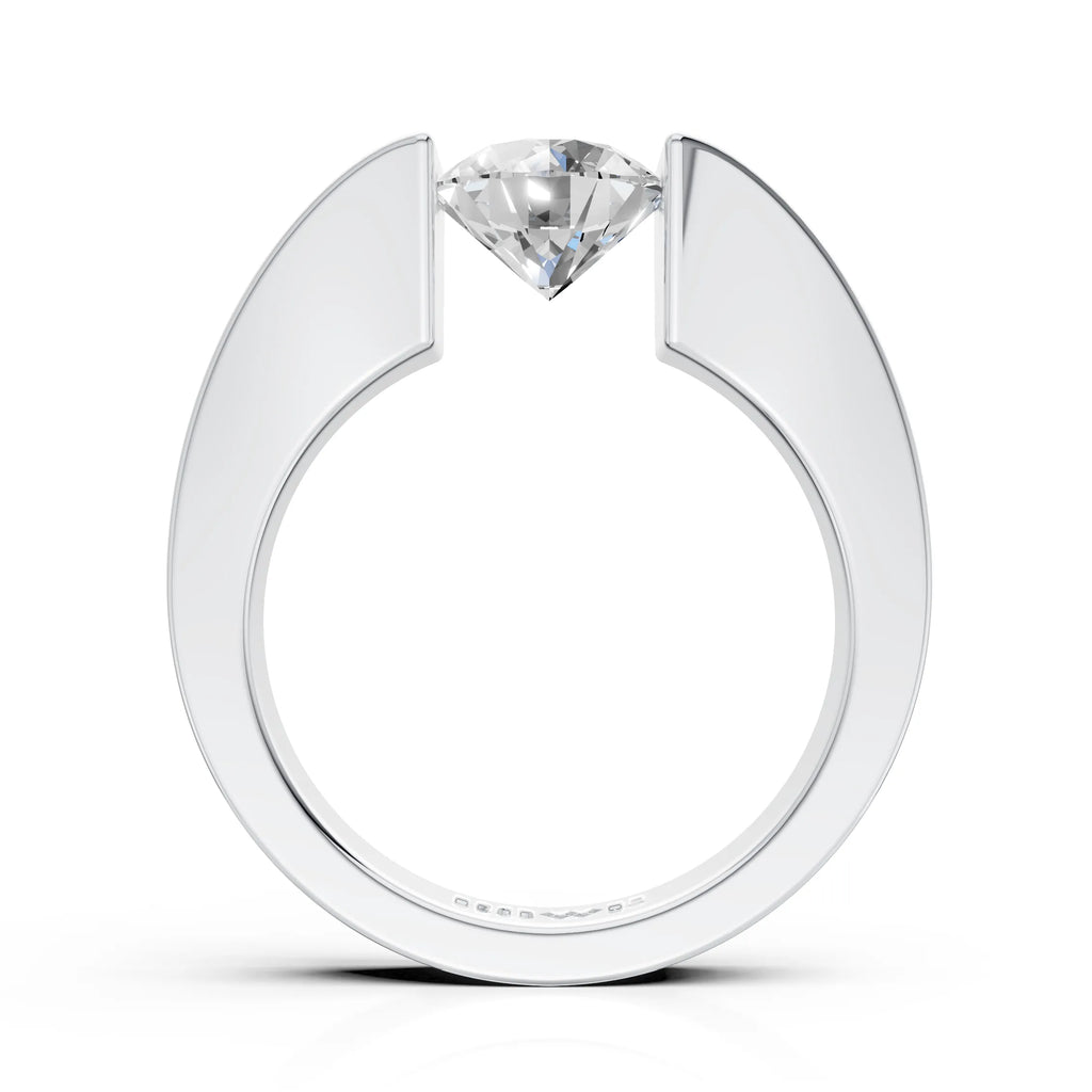 Modern Floating Diamond Solitaire Ring
