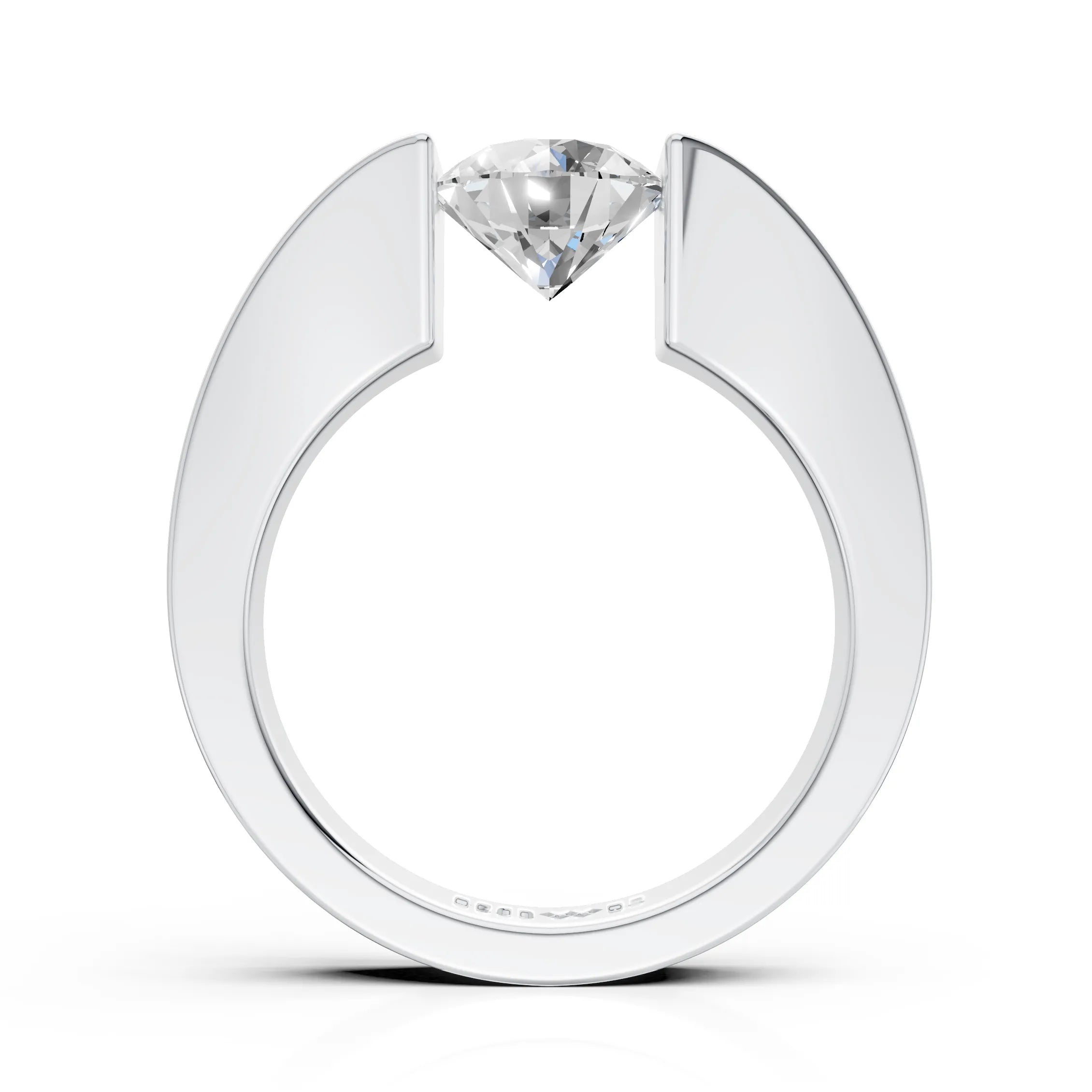 Modern Floating Diamond Solitaire Ring
