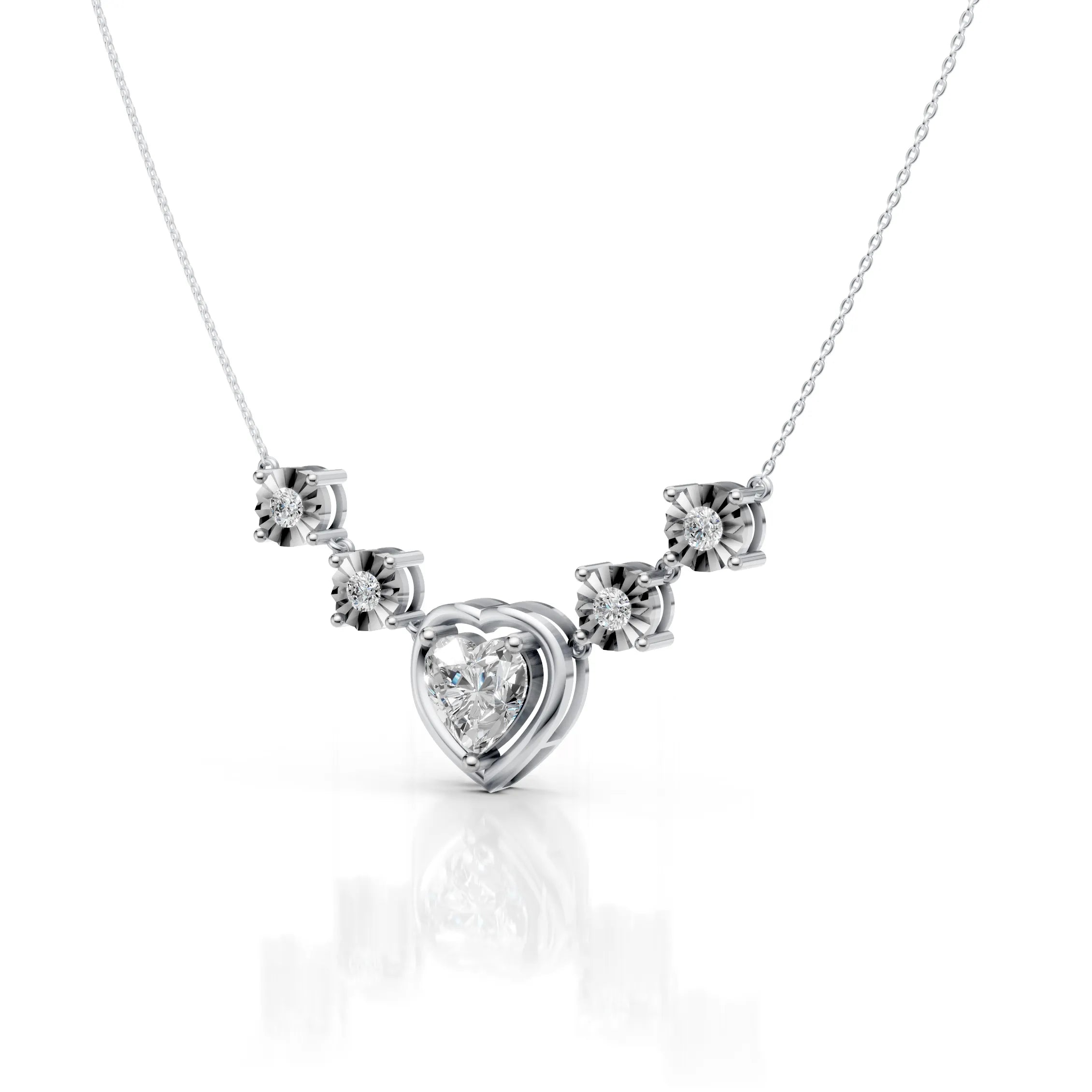 Heart Shaped Diamond Pendant