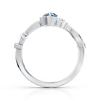 Blue Heart Solitaire Ring