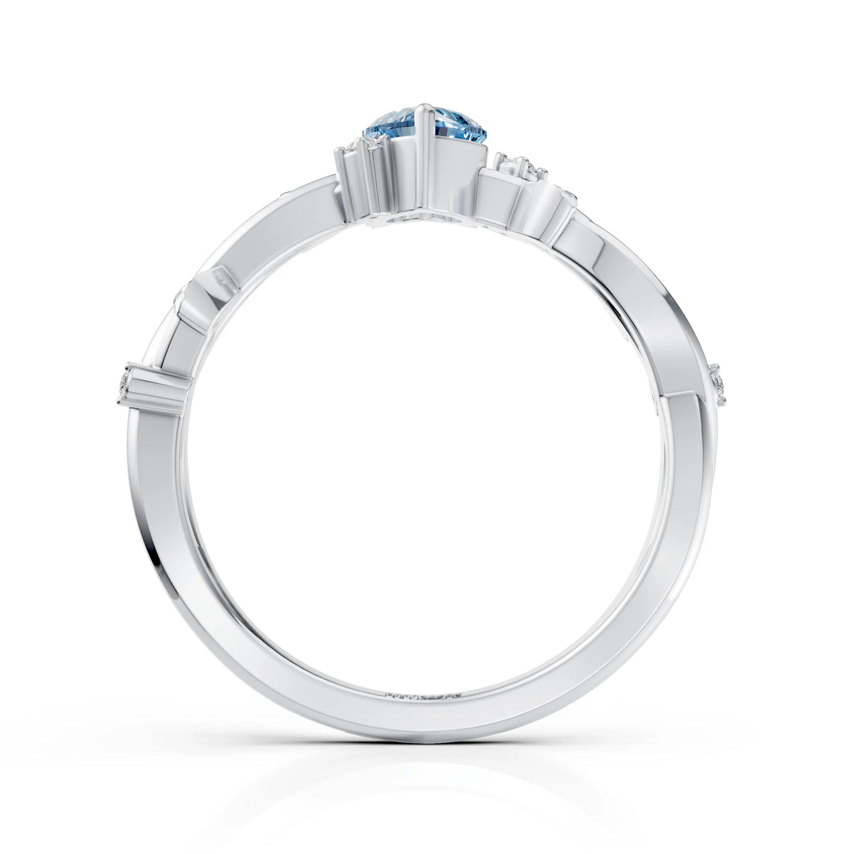 Blue Heart Solitaire Ring