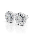 Classic Round Cluster Diamond Earrings (1 Pair)