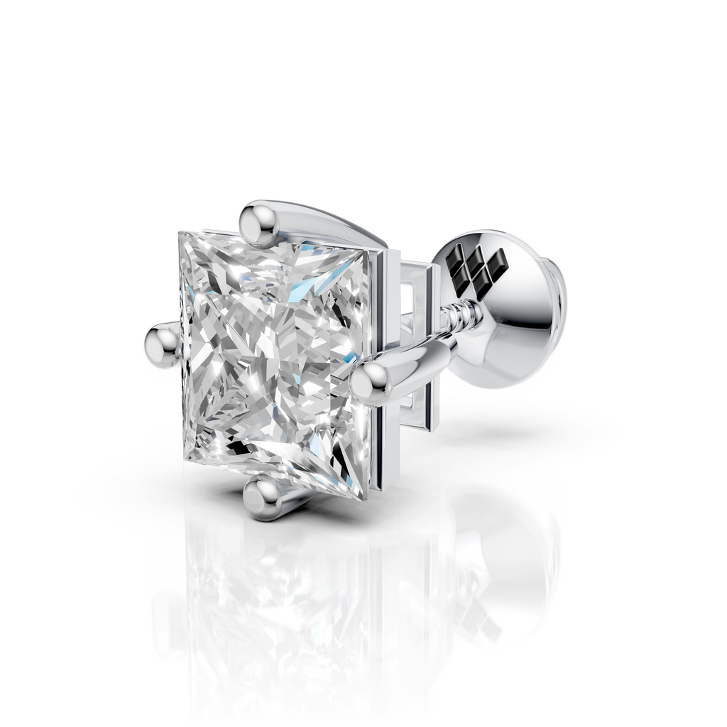 Princess Cut Solitaire Stud