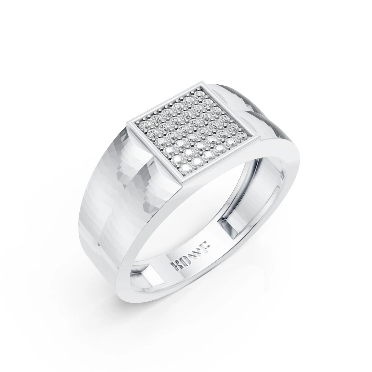 Men’s Square Diamond Signet Ring