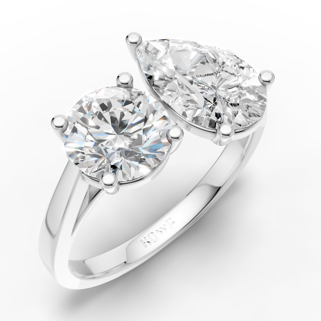 Dual-Stone Ring – Pear & Round Cut