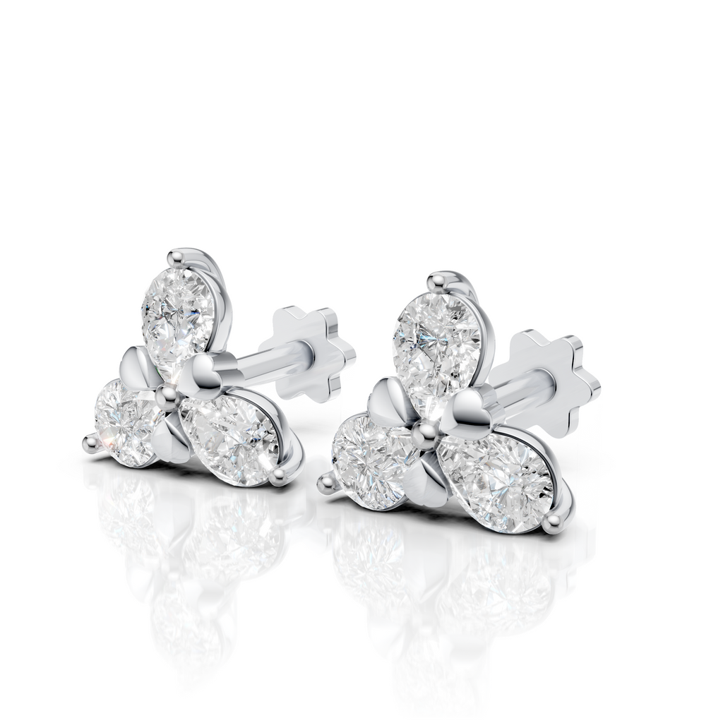 Pear Cut Floral Earrings (1 Pair)