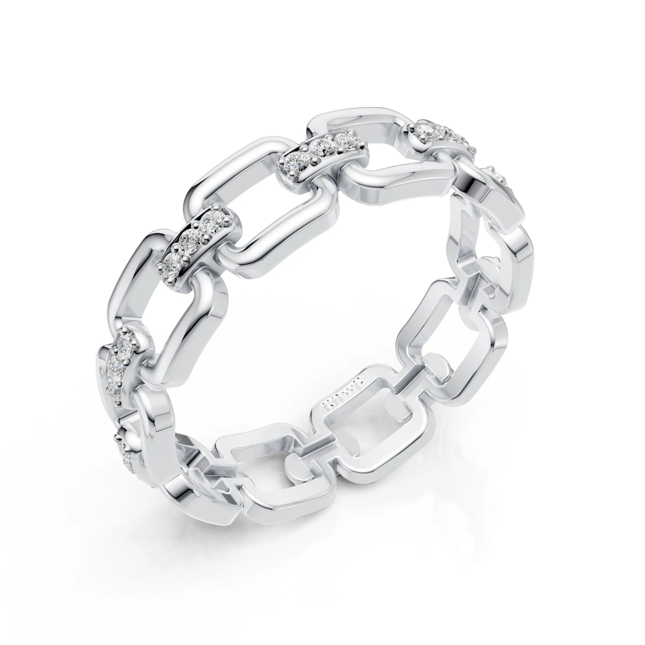 Luxury Diamond Link Chain Ring