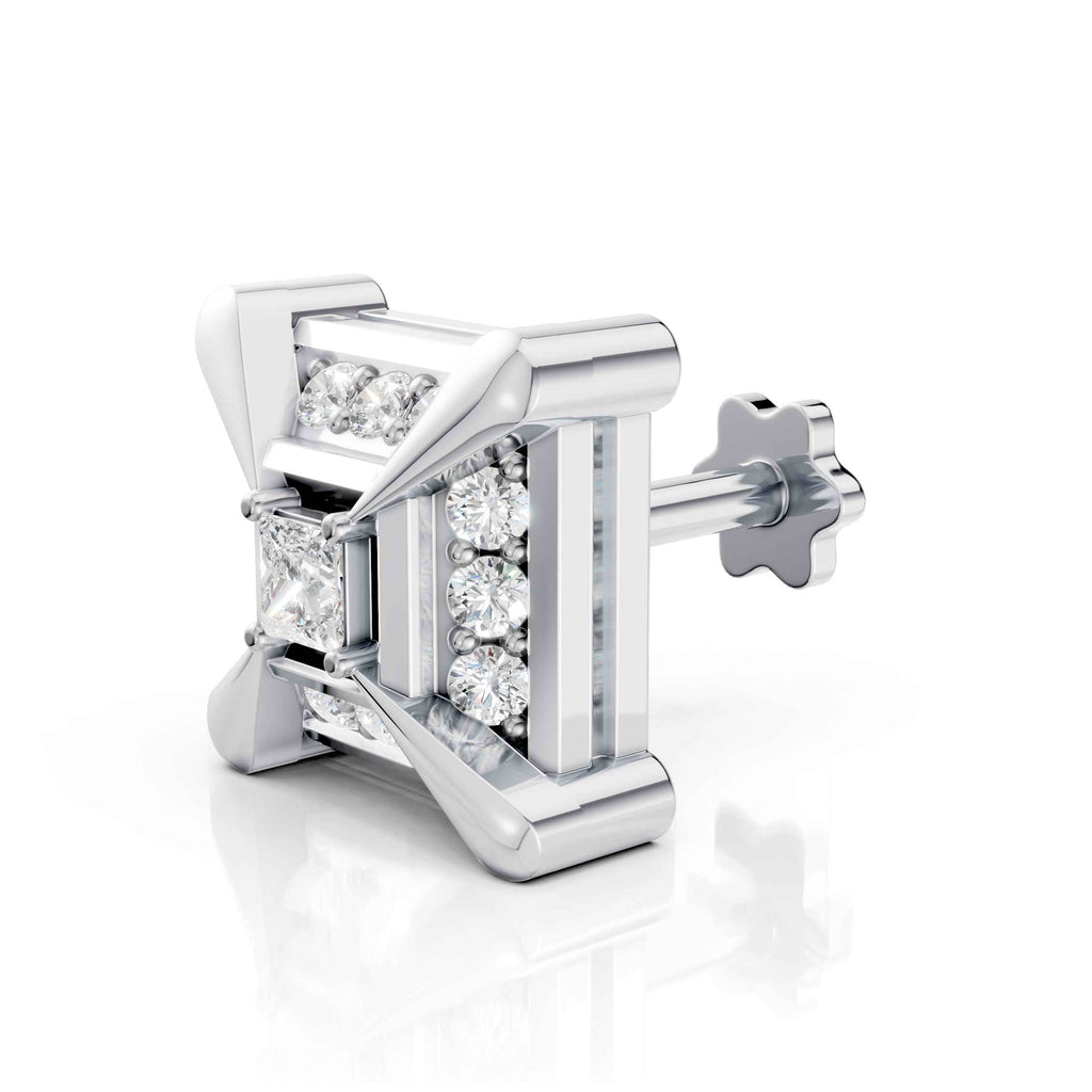 Princess Cut Diamond Frame Stud (1 PC)